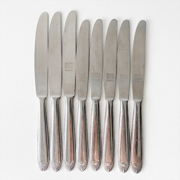 Vintage Valco Rostfrei Stainless Steel Forks Knives Spoons Flatware 19pc Rare - Picture 3 of 8